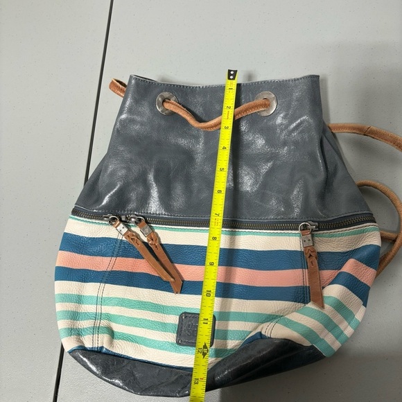 The Sak Backpack Drawstring Striped Leather Purse Bag Women's - Picture 2 of 7